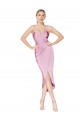 Orchid Mermaid High Neck Knee Length High Low Evening Gown / Prom Dress / Bridesmaid Dress York