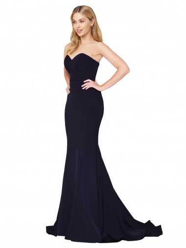 Dark Navy Mermaid High Neck Sweep Train Formal Evening Gown / Prom Dress / Bridesmaid Dress York