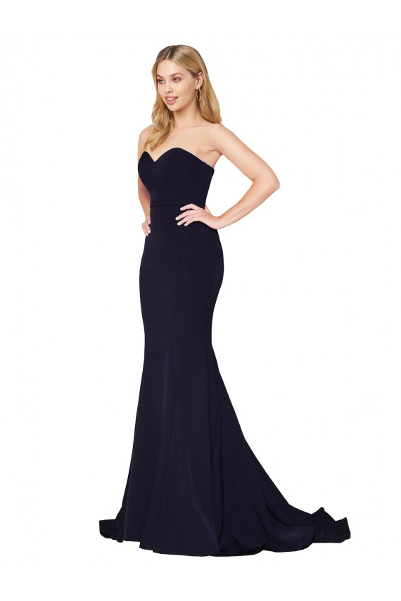 Dark Navy Mermaid High Neck Sweep Train Formal Evening Gown / Prom Dress / Bridesmaid Dress York