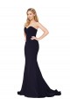 Dark Navy Mermaid High Neck Sweep Train Formal Evening Gown / Prom Dress / Bridesmaid Dress York