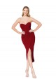 Burgundy Mermaid High Neck Knee Length High Low Evening Gown / Prom Dress / Bridesmaid Dress York