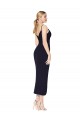 V-Back Dark Navy Mermaid High Neck Knee Length Formal Dress / Bridesmaid Dress York