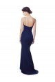 Open Back Navy Blue Mermaid High Neck Long Formal Dress / Bridesmaid Dress York