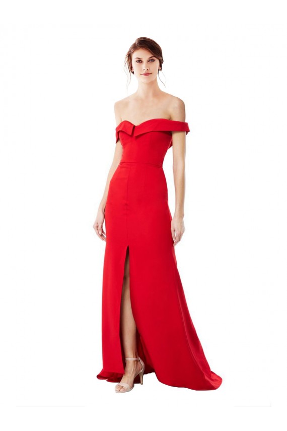 Red A-Line High Neck Long Bridesmaid Dress / Evening Dress York