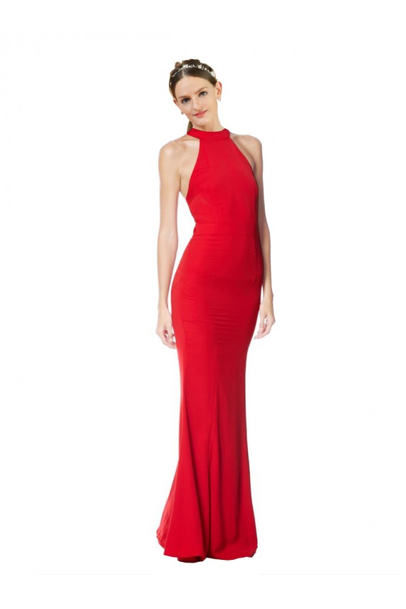 Red Mermaid High Neck Long Prom Dress / Bridesmaid Dress York