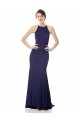 Navy Blue Mermaid High Neck Long Bridesmaid Dress / Formal Dress York