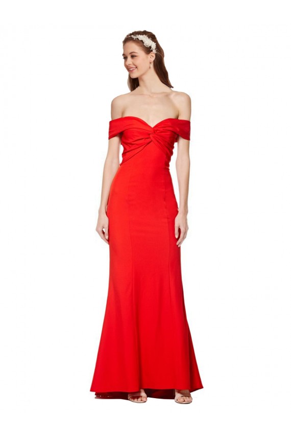 Red Mermaid High Neck Long Bridesmaid Dress / Formal Dress York