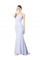 Light Sky Blue Mermaid High Neck Long Evening Gown / Prom Dress / Bridesmaid Dress York