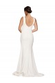 Low Back Ivory Sheath Square Neck Sweep Train Semi Formal Evening Dress / Prom Dress / Bridesmaid Dress York