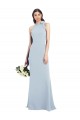 Open Back Light Sky Blue Trumpet High Neck Long Semi Formal Evening Dress / Prom Dress / Bridesmaid Dress York