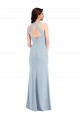 Open Back Light Sky Blue A-Line V-Neck Long Formal Evening Gown / Prom Dress / Bridesmaid Dress York