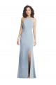Open Back Light Sky Blue Trumpet High Neck Long Formal Evening Gown / Prom Dress / Bridesmaid Dress York
