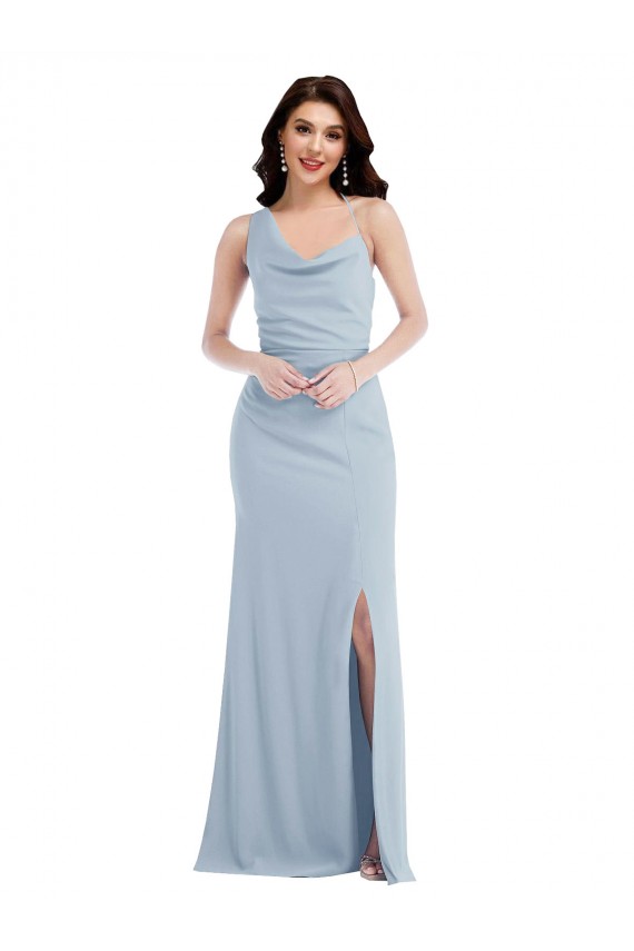 Light Sky Blue Trumpet One Shoulder Long Formal Dress / Bridesmaid Dress York