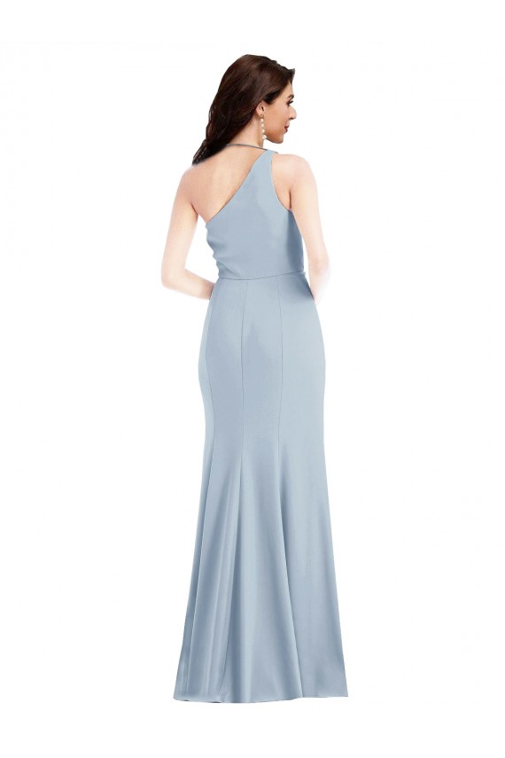 Light Sky Blue Trumpet One Shoulder Long Formal Dress / Bridesmaid Dress York