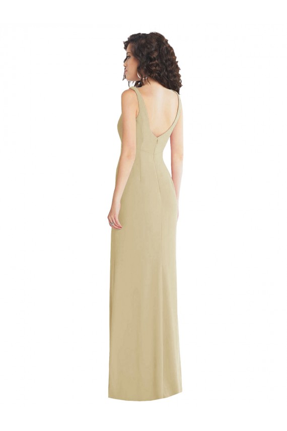 Low Back Champagne Trumpet Square Neck Long Formal Evening Gown / Prom Dress / Bridesmaid Dress York