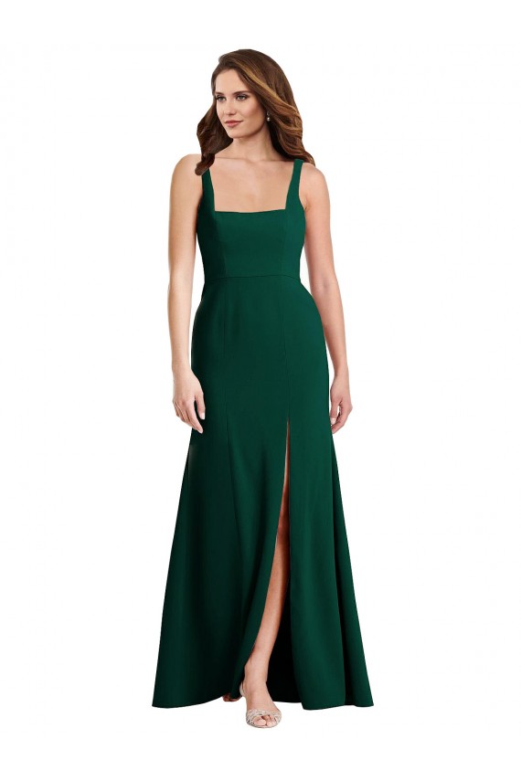 Midnight Green Trumpet Square Neck Long Semi Formal Evening Dress / Prom Dress / Bridesmaid Dress York