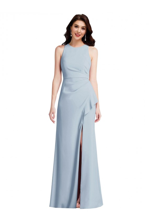 Light Sky Blue Trumpet Halter Neck Long Formal Dress / Bridesmaid Dress York