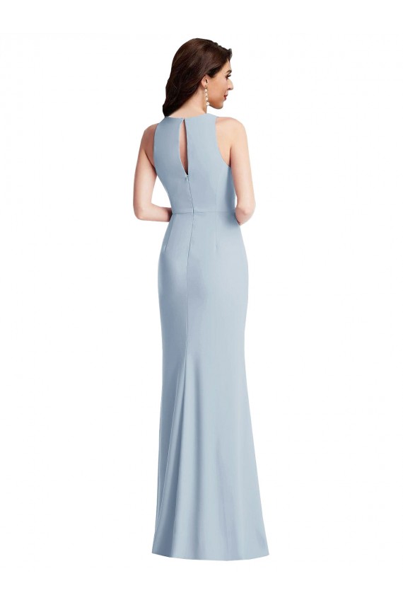 Light Sky Blue Trumpet Halter Neck Long Formal Dress / Bridesmaid Dress York