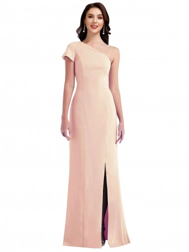 Nude Trumpet One Shoulder Long Formal Evening Gown / Prom Dress / Bridesmaid Dress York