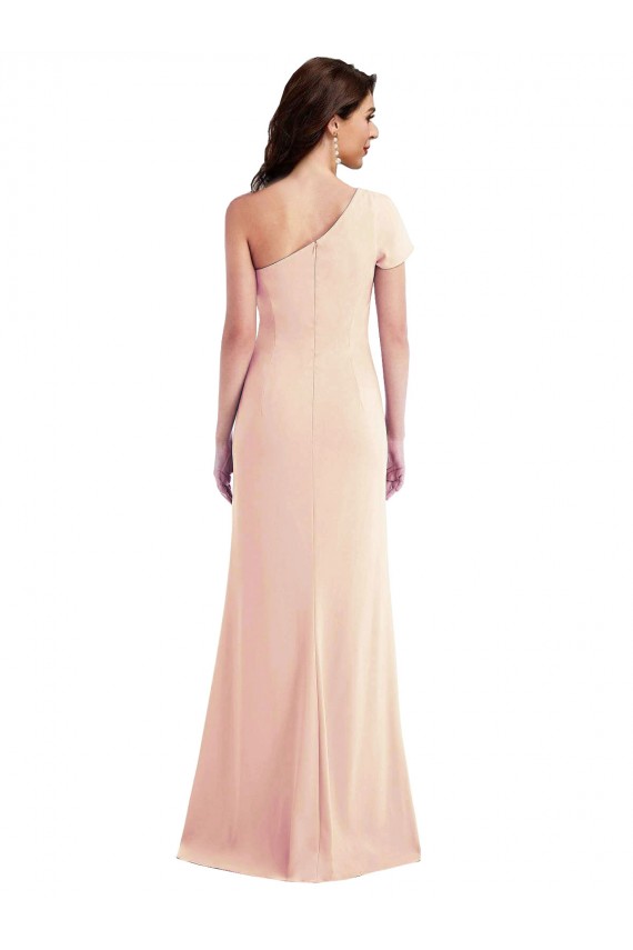 Nude Trumpet One Shoulder Long Formal Evening Gown / Prom Dress / Bridesmaid Dress York