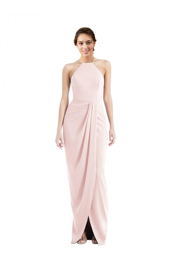 Pink Trumpet Halter Neck Long Semi Formal Evening Dress / Prom Dress / Bridesmaid Dress York