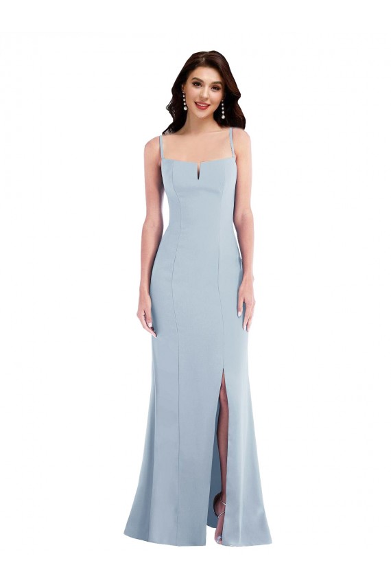 Light Sky Blue Trumpet Spaghetti Straps Long Formal Evening Gown / Prom Dress / Bridesmaid Dress York