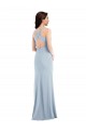 Open Back Light Sky Blue Trumpet V-Neck Long Evening Dress / Bridesmaid Dress York