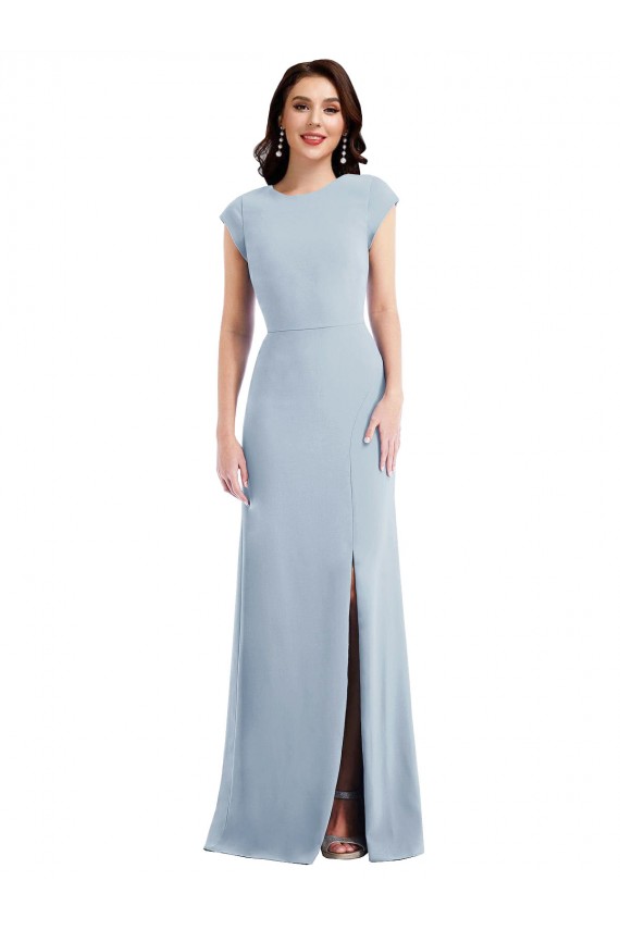 Open Back Light Sky Blue Trumpet Long Formal Evening Gown / Prom Dress / Bridesmaid Dress York
