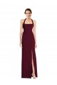 Open Back Burgundy Gold Trumpet Halter Neck Long Semi Formal Evening Dress / Prom Dress / Bridesmaid Dress York