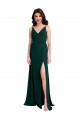 V-Back Midnight Green A-Line V-Neck Long Formal Evening Gown / Prom Dress / Bridesmaid Dress York