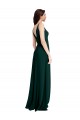 V-Back Midnight Green A-Line V-Neck Long Formal Evening Gown / Prom Dress / Bridesmaid Dress York