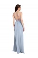 Open Back Light Sky Blue Sheath High Neck Long Formal Evening Gown / Prom Dress / Bridesmaid Dress York