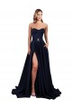 Low Back Dark Navy A-Line High Neck Long Formal Dress / Bridesmaid Dress York