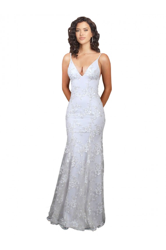 Open Back White Mermaid High Neck Long Formal Evening Gown / Prom Dress / Bridesmaid Dress York