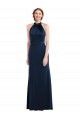Open Back Dark Navy Trumpet High Neck Long Semi Formal Evening Dress / Prom Dress / Bridesmaid Dress York