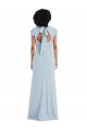 Keyhole Back Light Sky Blue Trumpet Jewel Neck Long Semi Formal Evening Dress / Bridesmaid Dress York