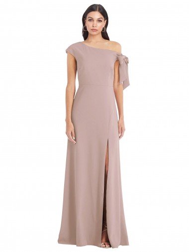 Dusty Pink A-Line Off the Shoulder Long Formal Evening Gown / Prom Dress / Bridesmaid Dress York