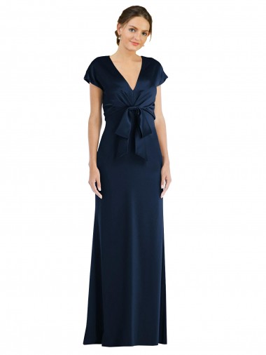 Keyhole Back Dark Navy Trumpet Off the Shoulder Long Formal Evening Gown / Prom Dress / Bridesmaid Dress York