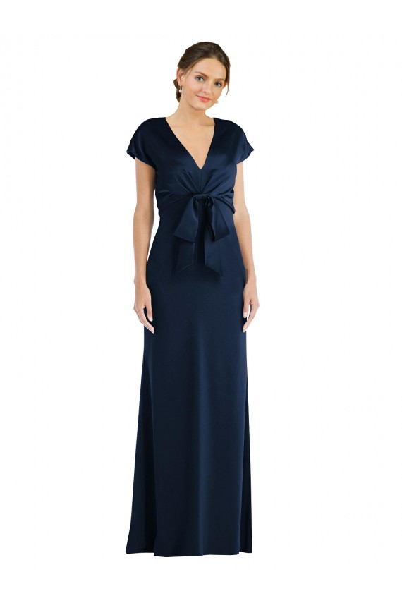 Keyhole Back Dark Navy Trumpet Off the Shoulder Long Formal Evening Gown / Prom Dress / Bridesmaid Dress York