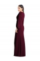 Burgundy Gold Trumpet V-Neck Long Semi Formal Evening Dress / Prom Dress / Bridesmaid Dress York