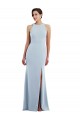 Open Back Light Sky Blue Trumpet Jewel Neck Long Formal Evening Gown / Prom Dress / Bridesmaid Dress York
