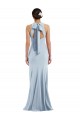Open Back Light Sky Blue Trumpet Jewel Neck Long Formal Evening Gown / Prom Dress / Bridesmaid Dress York