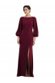 Open Back Burgundy Gold Trumpet Bateau Neck Long Formal Evening Gown / Prom Dress / Bridesmaid Dress York