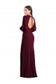 Open Back Burgundy Gold Trumpet Bateau Neck Long Formal Dress / Bridesmaid Dress York