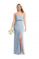 Low Back Light Sky Blue Trumpet Strapless Long Semi Formal Evening Dress / Prom Dress / Bridesmaid Dress York