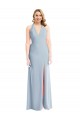 Open Back Light Sky Blue Trumpet Halter Neck Long Bridesmaid Dress / Evening Dress York