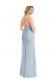 Open Back Light Sky Blue Trumpet Halter Neck Long Bridesmaid Dress / Evening Dress York