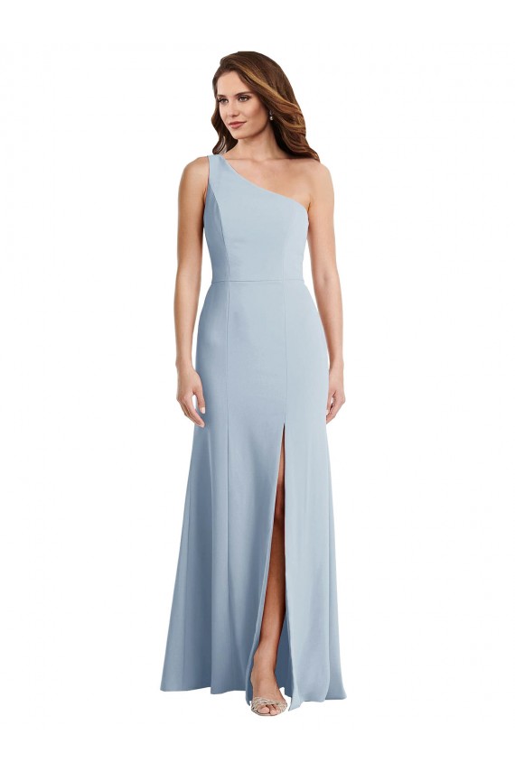 Light Sky Blue Trumpet One Shoulder Long Formal Evening Gown / Prom Dress / Bridesmaid Dress York