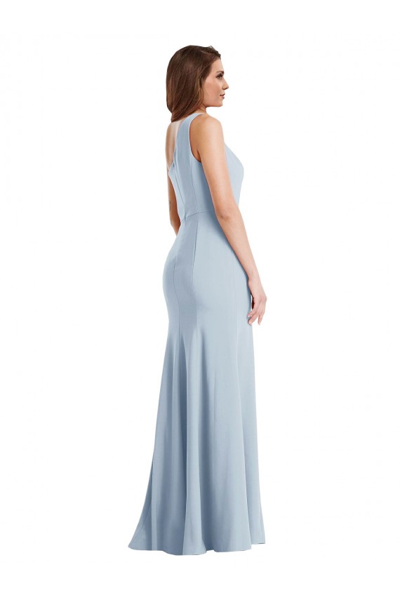 Light Sky Blue Trumpet One Shoulder Long Formal Evening Gown / Prom Dress / Bridesmaid Dress York