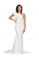 Ivory Sheath One Shoulder Sweep Train Semi Formal Evening Dress / Prom Dress / Bridesmaid Dress York